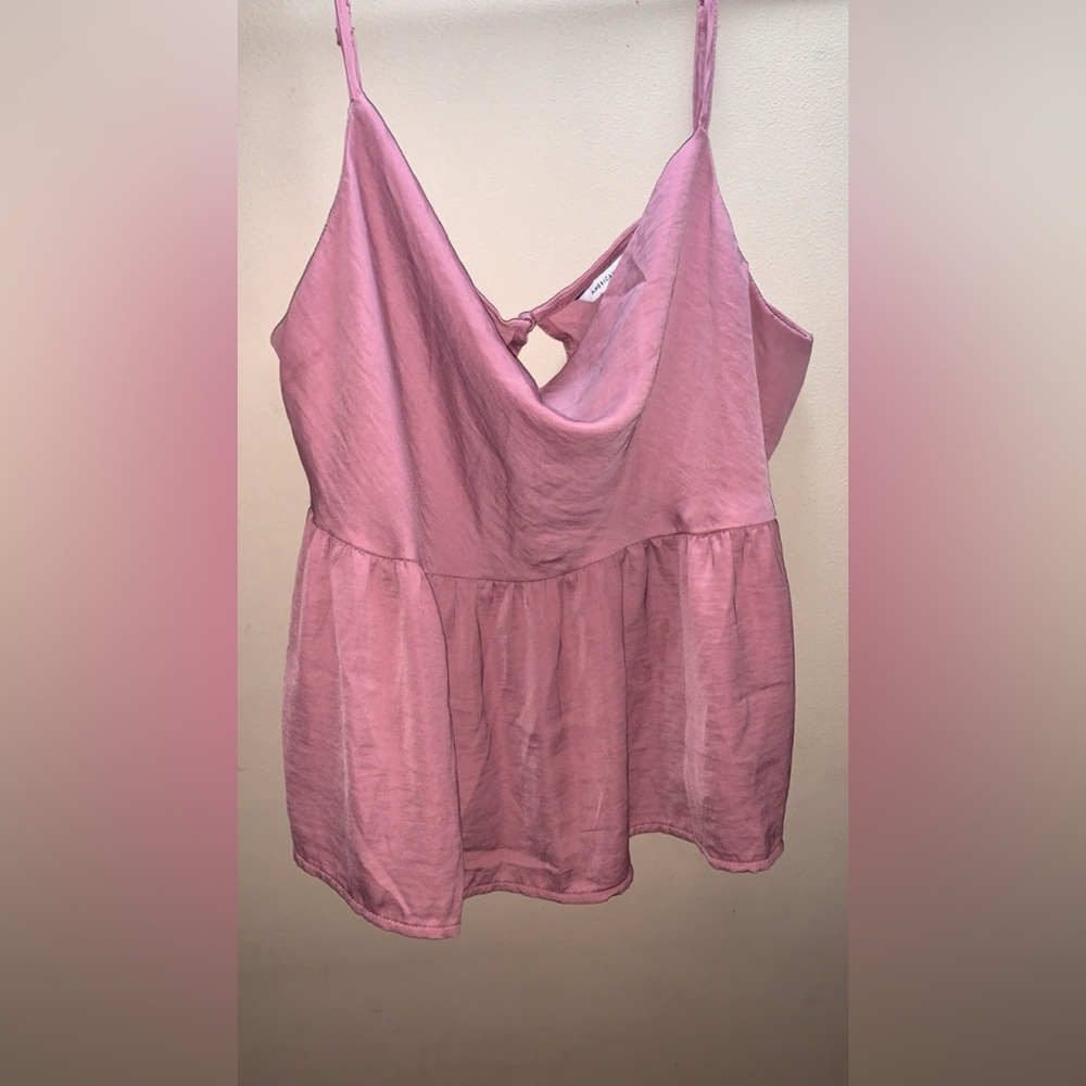 American eagle baby doll pink satin tank top xl